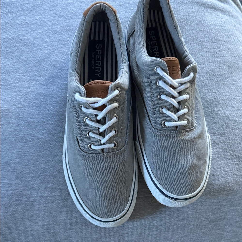Sperry Men's Gray Canvas Boat Shoes